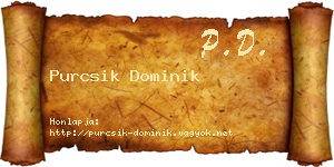 Purcsik Dominik névjegykártya